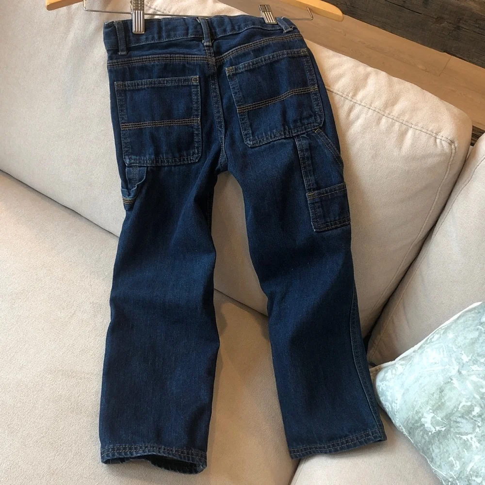 Boys Carter’s Iconic Denim Carpenter Jeans Pants Indigo Wash Adjustable
